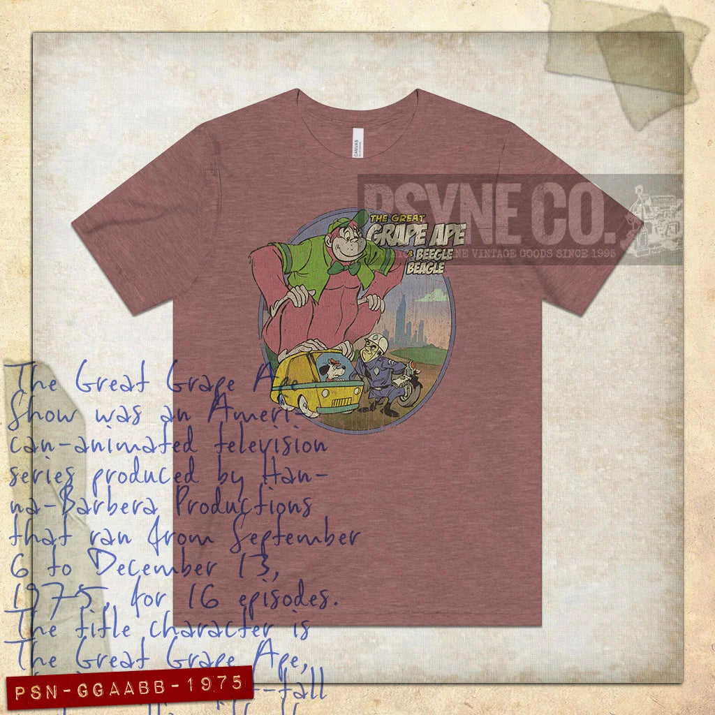 The Great Grape Ape and Beegle Beagle 1975 Vintage Men's T-Shirt