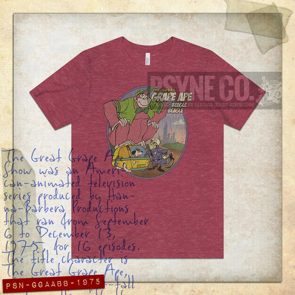 The Great Grape Ape and Beegle Beagle 1975 Vintage Men's T-Shirt