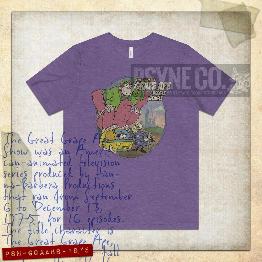 The Great Grape Ape and Beegle Beagle 1975 Vintage Men's T-Shirt