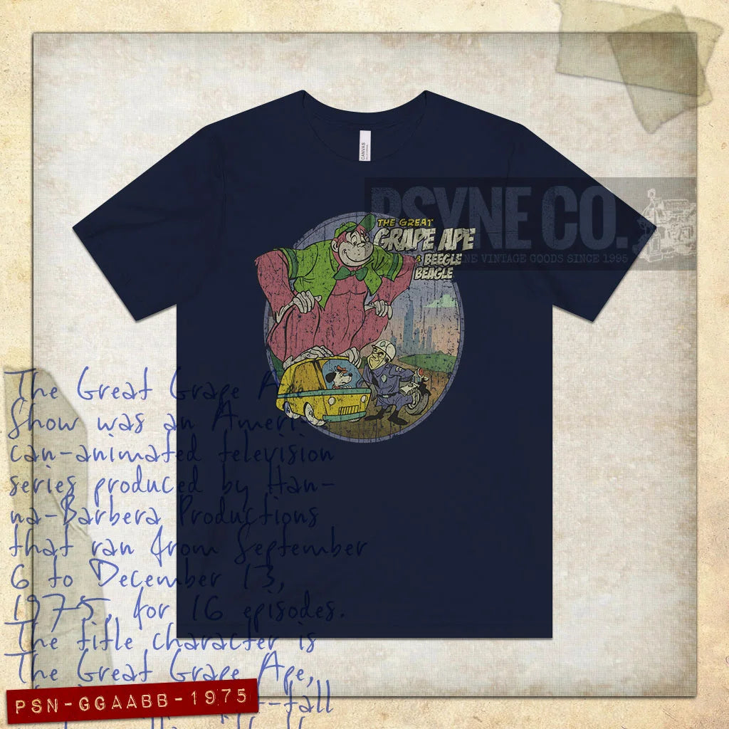 The Great Grape Ape and Beegle Beagle 1975 Vintage Men's T-Shirt