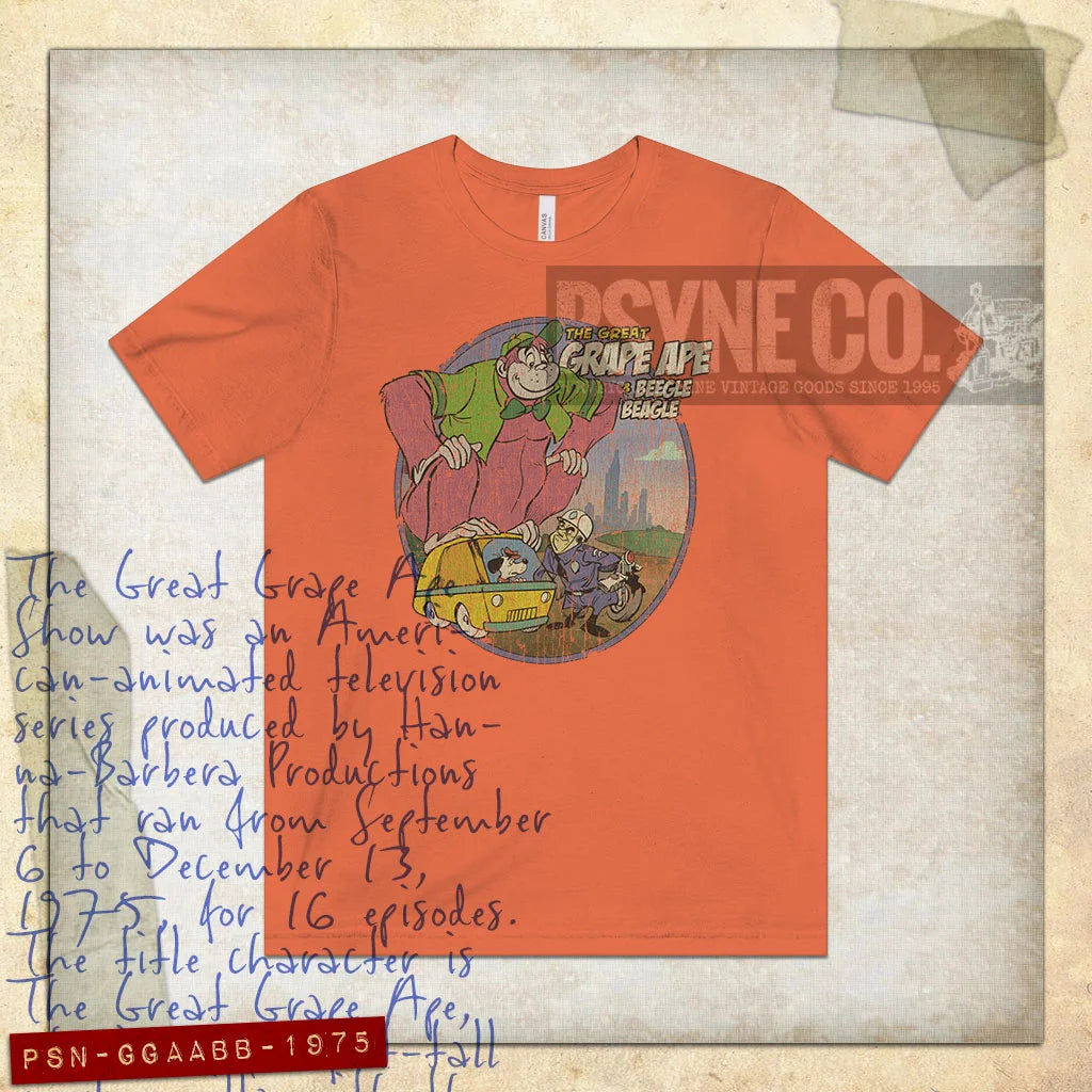 The Great Grape Ape and Beegle Beagle 1975 Vintage Men's T-Shirt