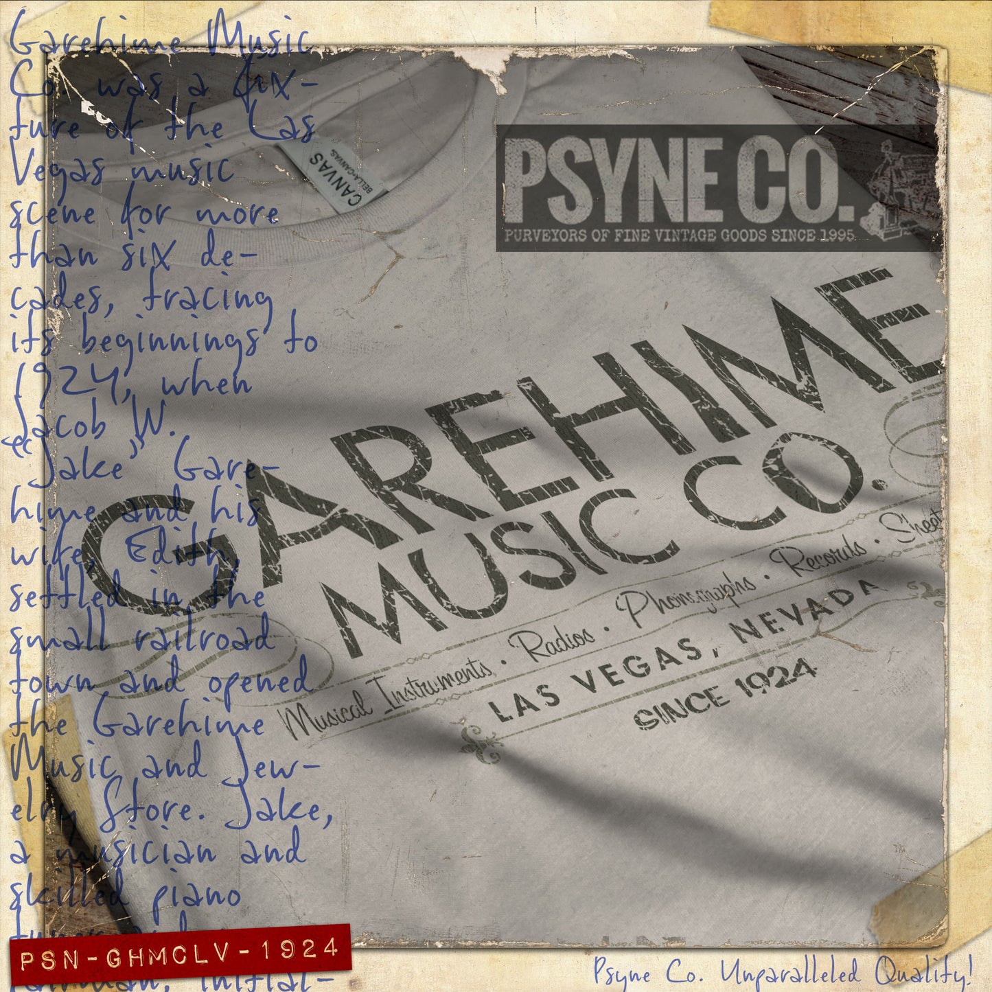 Garehime Music Co. 1924 Vintage Men's T-Shirt