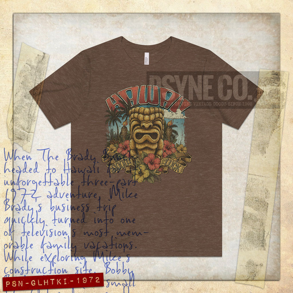 Good Luck Hawaii Tiki 1972 Vintage Men’s T-Shirt