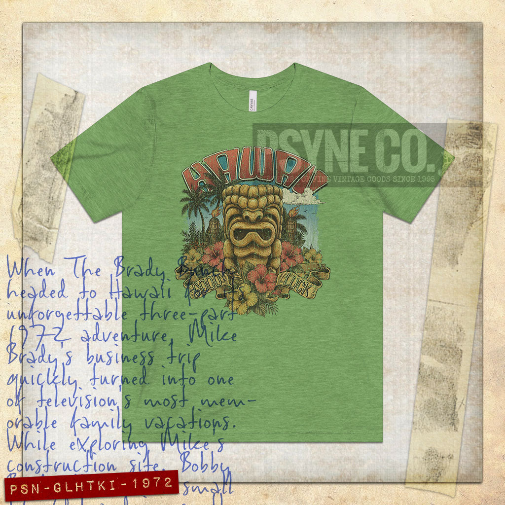 Good Luck Hawaii Tiki 1972 Vintage Men’s T-Shirt