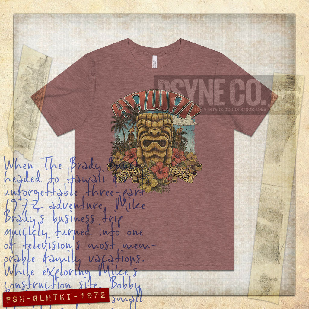 Good Luck Hawaii Tiki 1972 Vintage Men’s T-Shirt