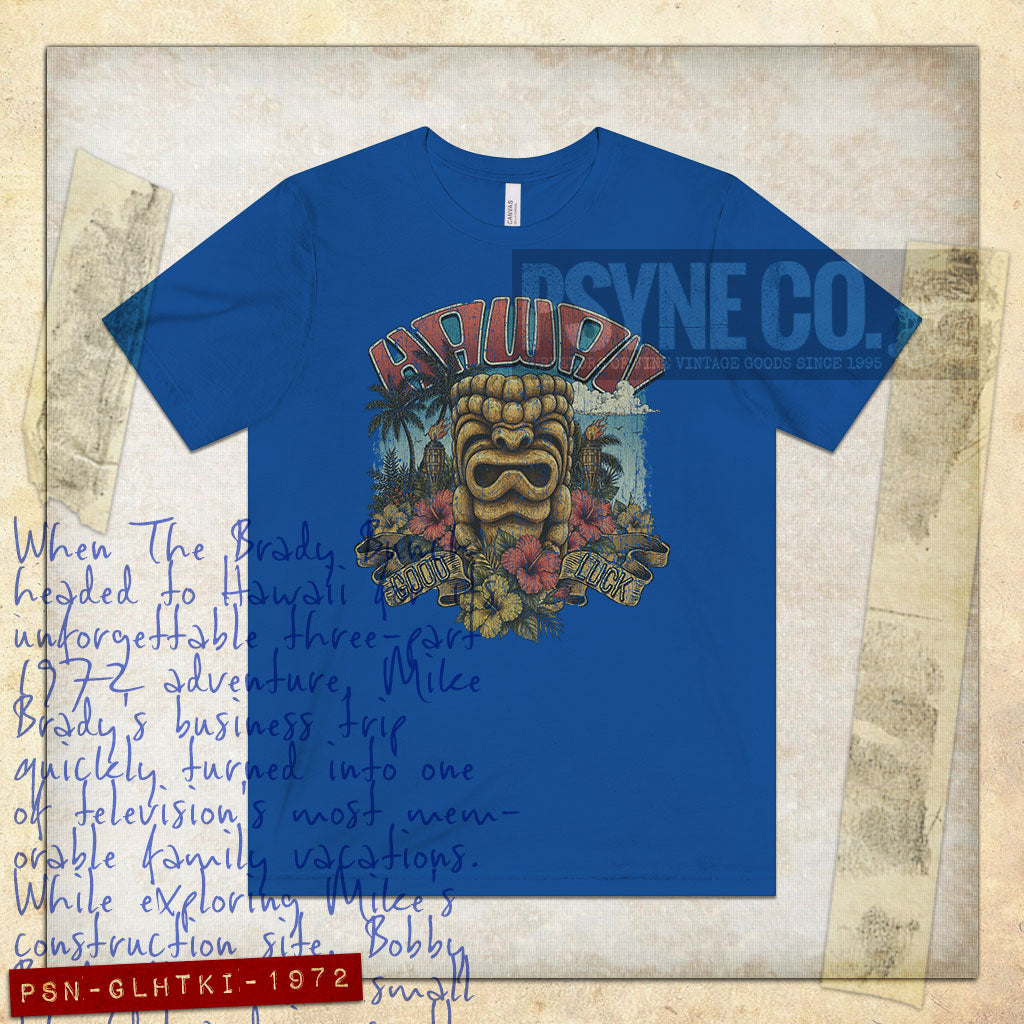 Good Luck Hawaii Tiki 1972 Vintage Men’s T-Shirt