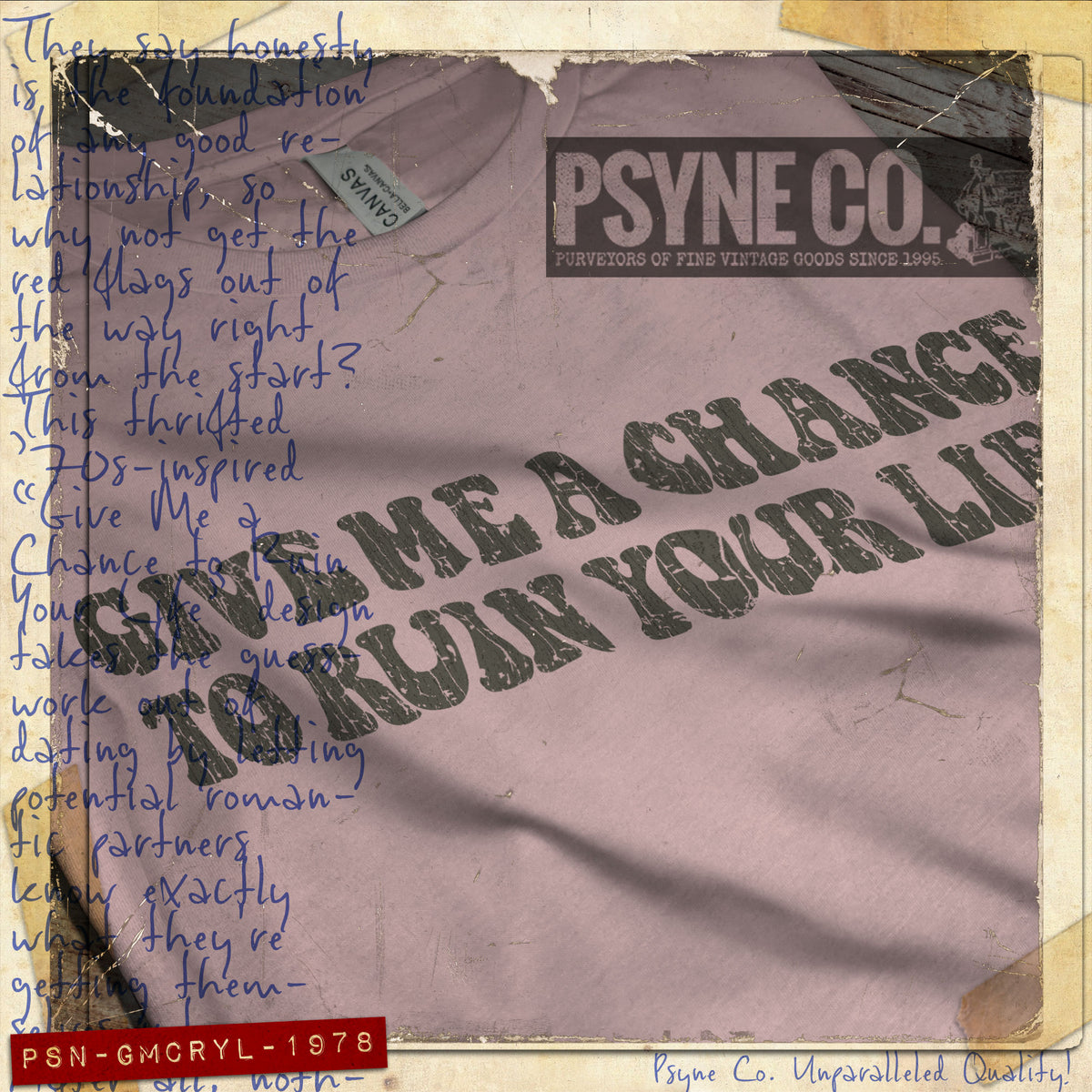 Give Me A Chance To Ruin Your Life 1978 Vintage Men's T-Shirt