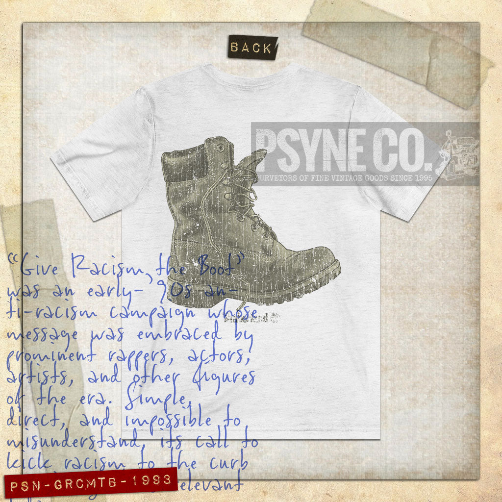 Give Racism the Boot 1993 F/B Vintage Men's T-Shirt