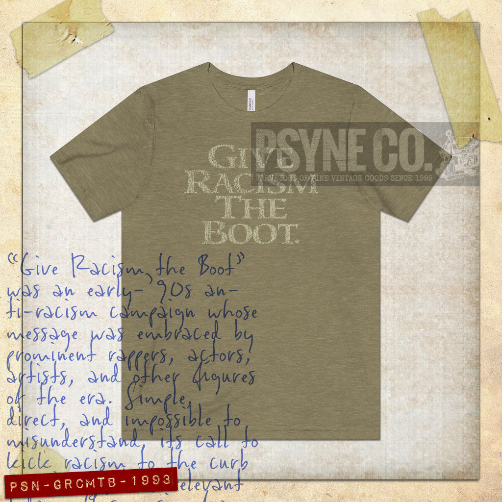 Give Racism the Boot 1993 Vintage Men's T-Shirt