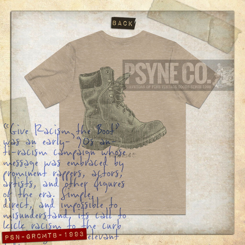 Give Racism the Boot 1993 F/B Vintage Men's T-Shirt