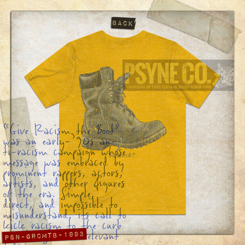 Give Racism the Boot 1993 F/B Vintage Men's T-Shirt