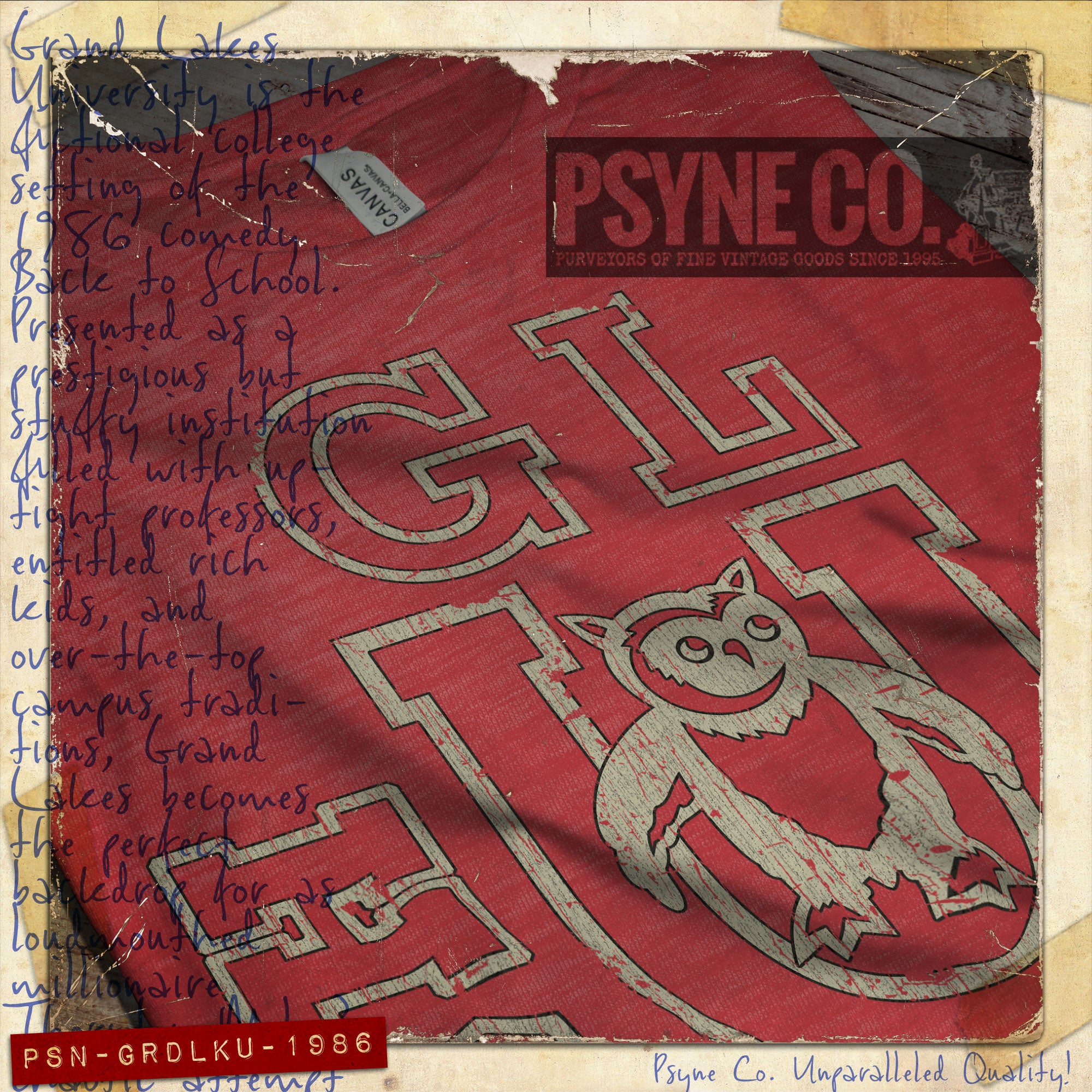 Grand Lakes University 1986 Vintage Men's T-Shirt