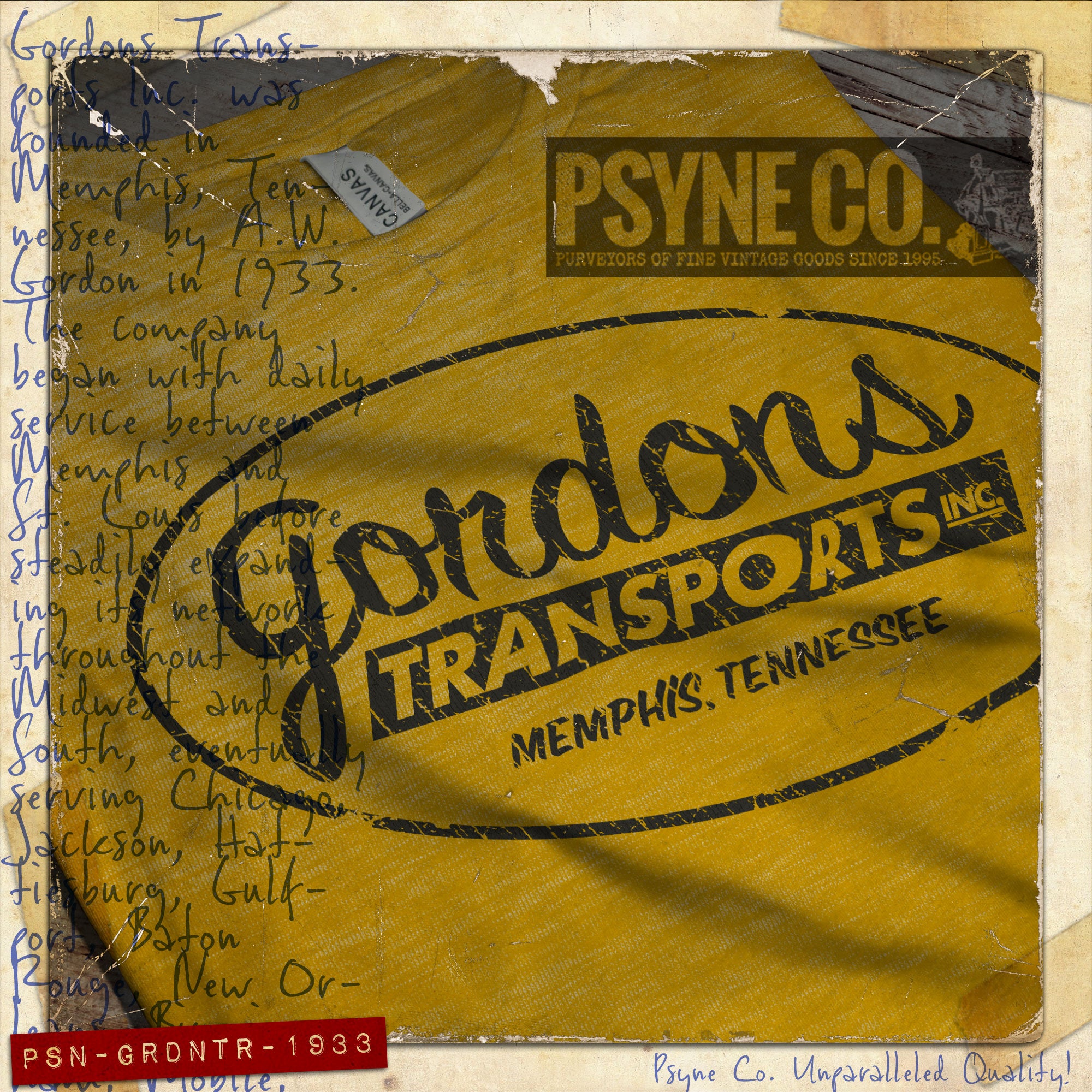 Gordons Transports Memphis 1933 Vintage Men’s T-Shirt