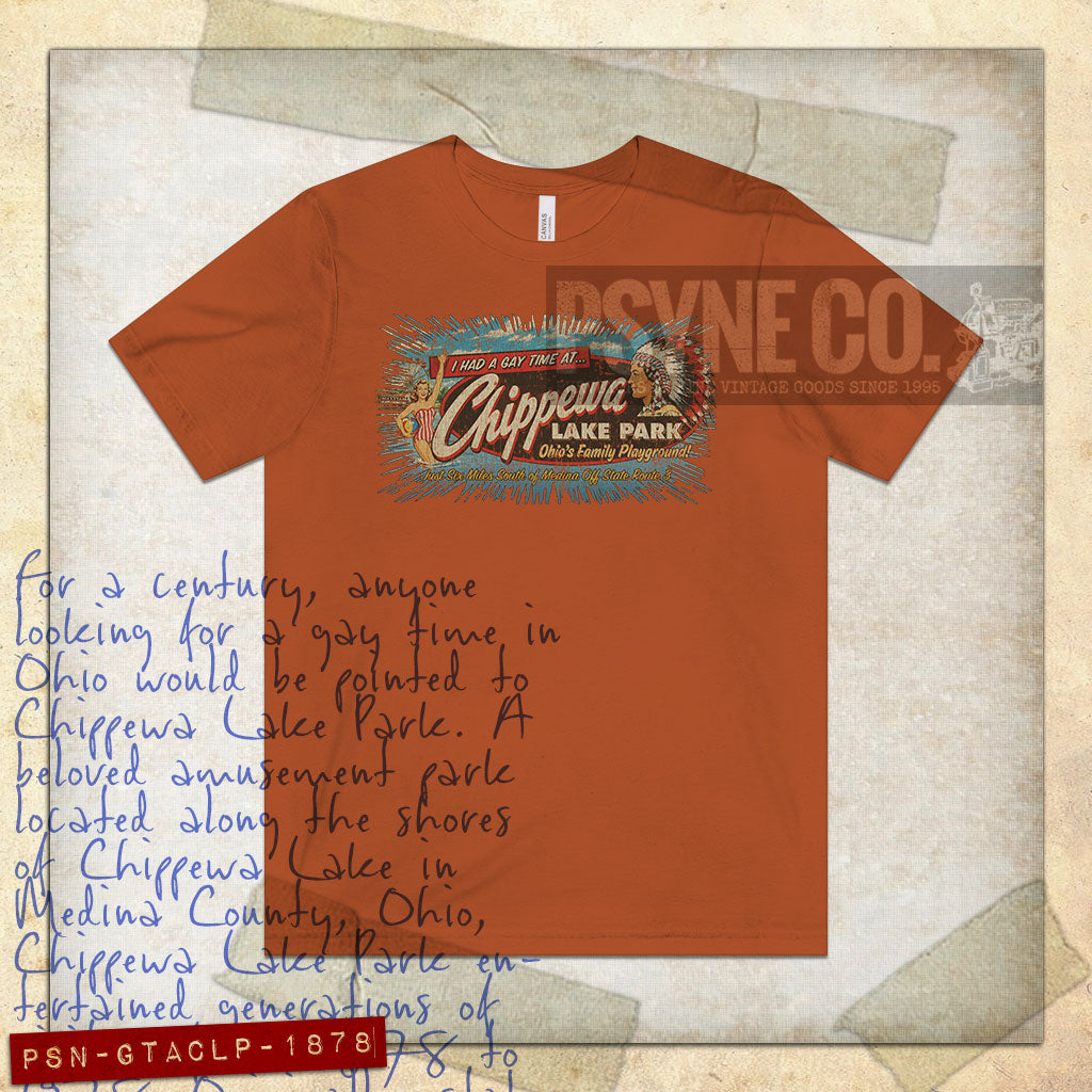 I Had a Gay Time at Chippewa Lake Park 1878 Vintage Men's T-Shirt