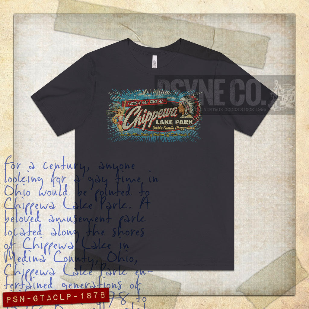 I Had a Gay Time at Chippewa Lake Park 1878 Vintage Men's T-Shirt