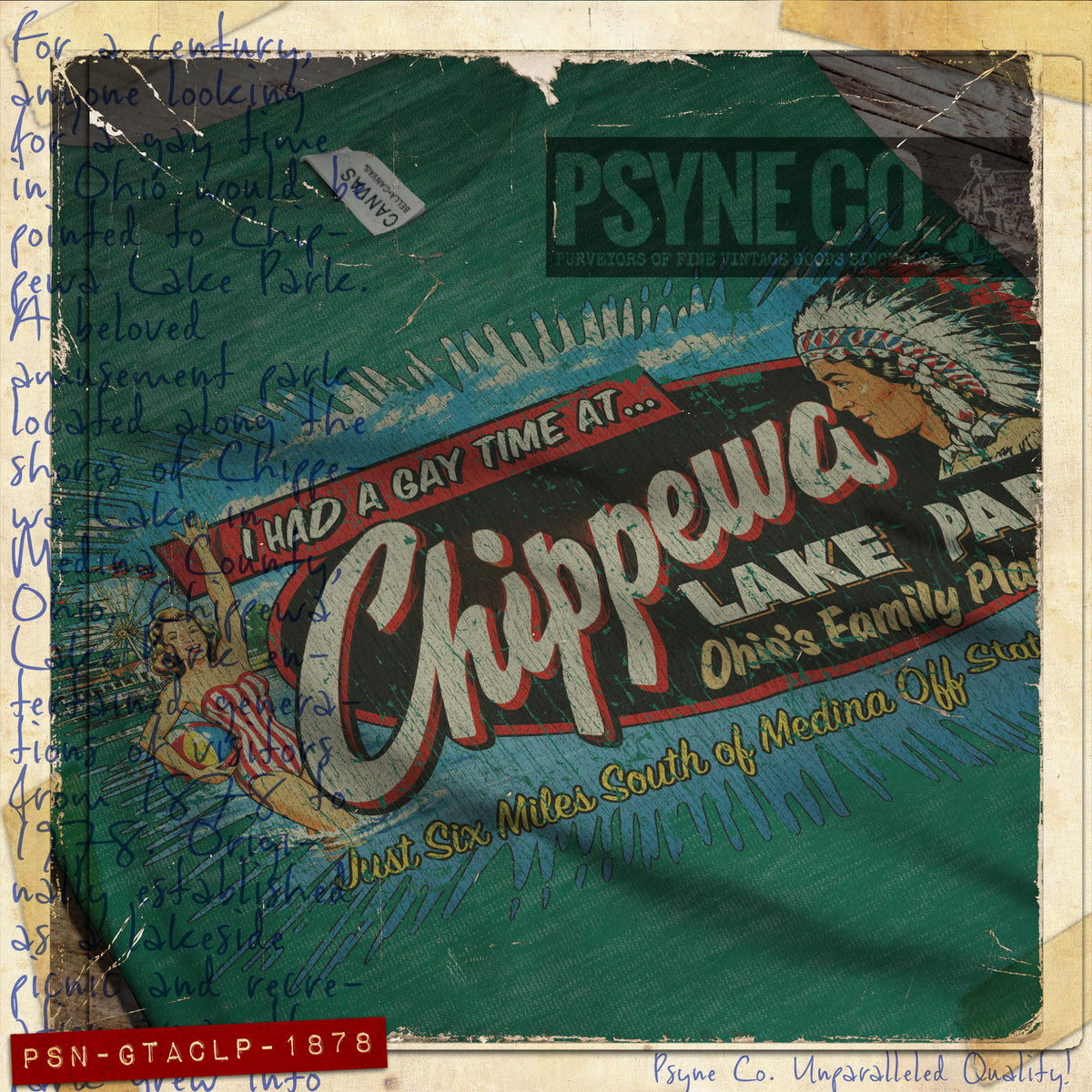 I Had a Gay Time at Chippewa Lake Park 1878 Vintage Men's T-Shirt