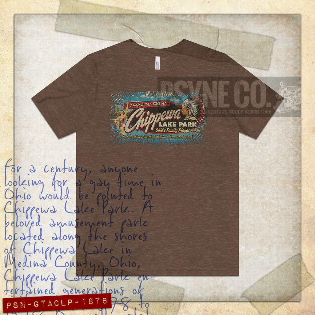 I Had a Gay Time at Chippewa Lake Park 1878 Vintage Men's T-Shirt
