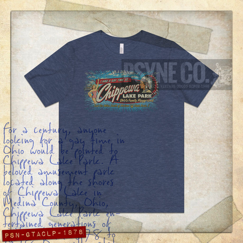 I Had a Gay Time at Chippewa Lake Park 1878 Vintage Men's T-Shirt