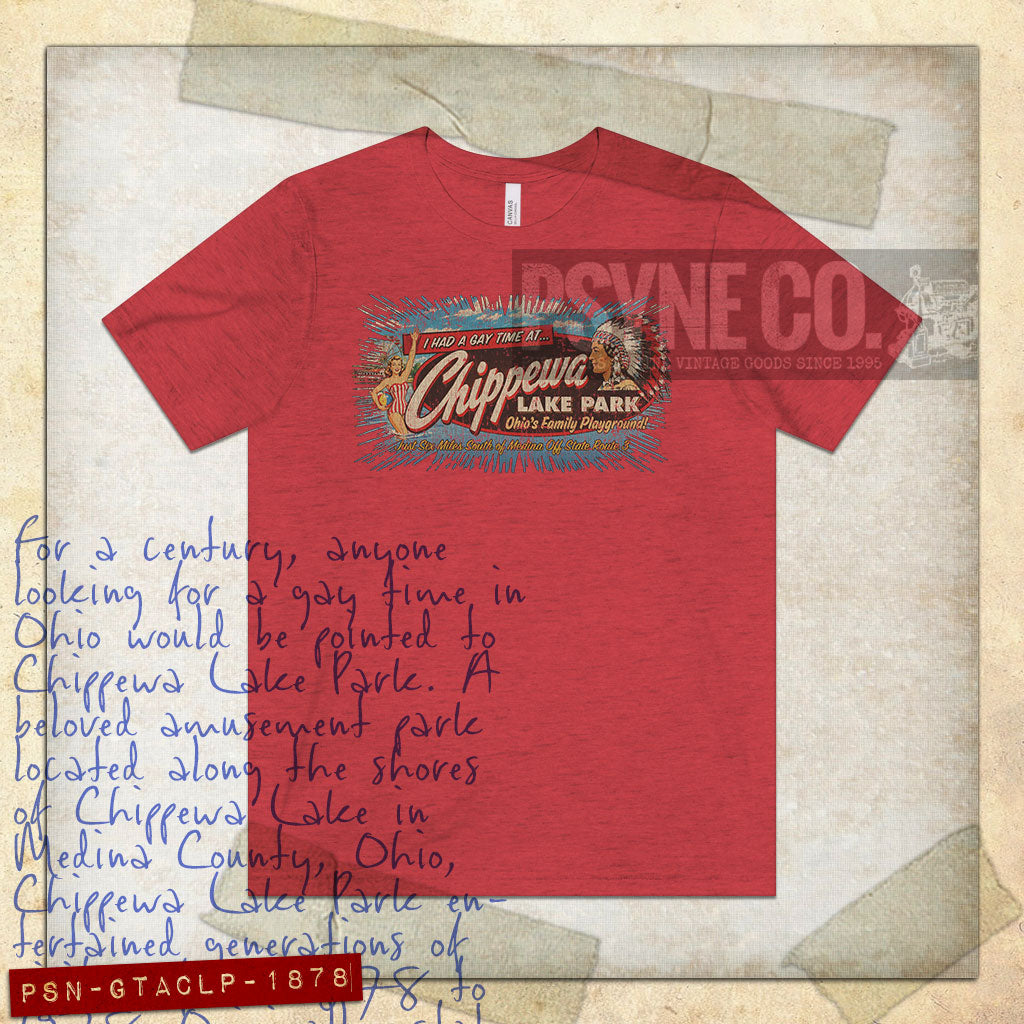I Had a Gay Time at Chippewa Lake Park 1878 Vintage Men's T-Shirt