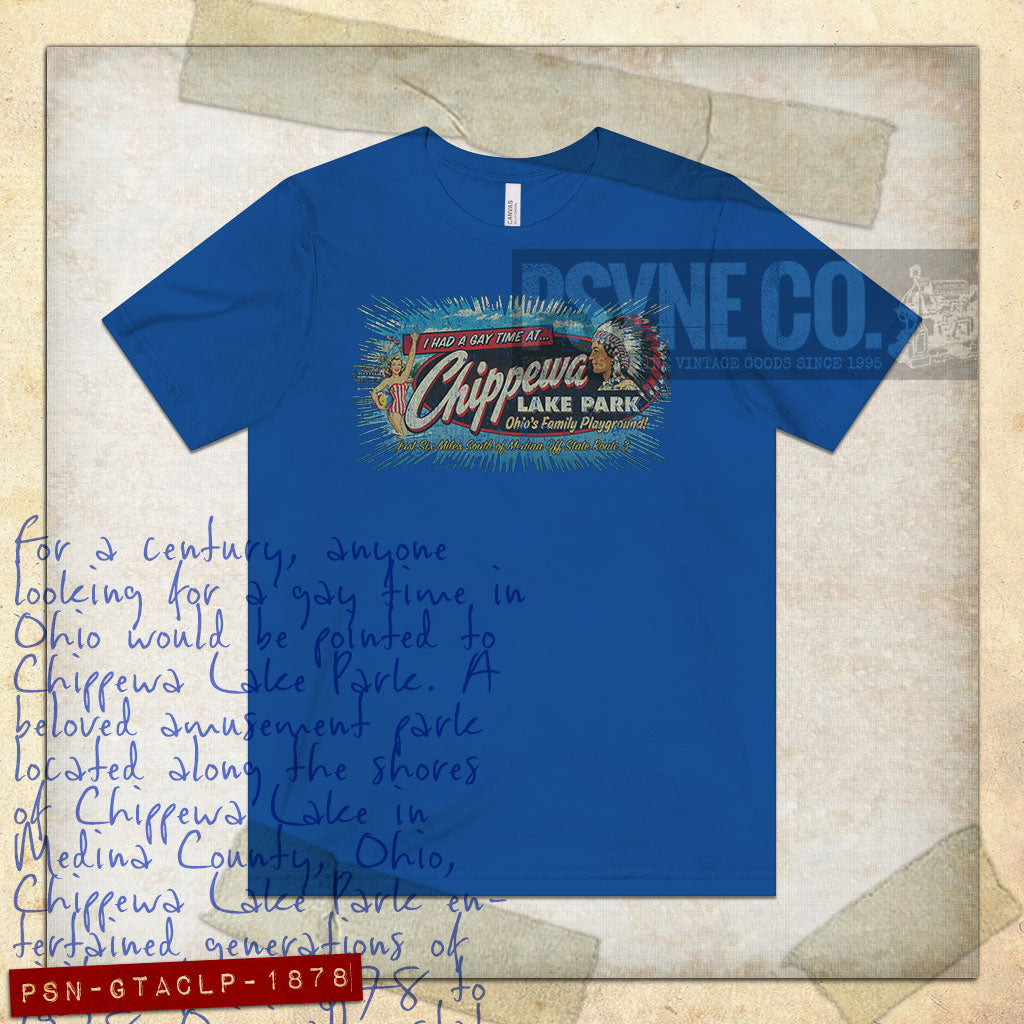 I Had a Gay Time at Chippewa Lake Park 1878 Vintage Men's T-Shirt