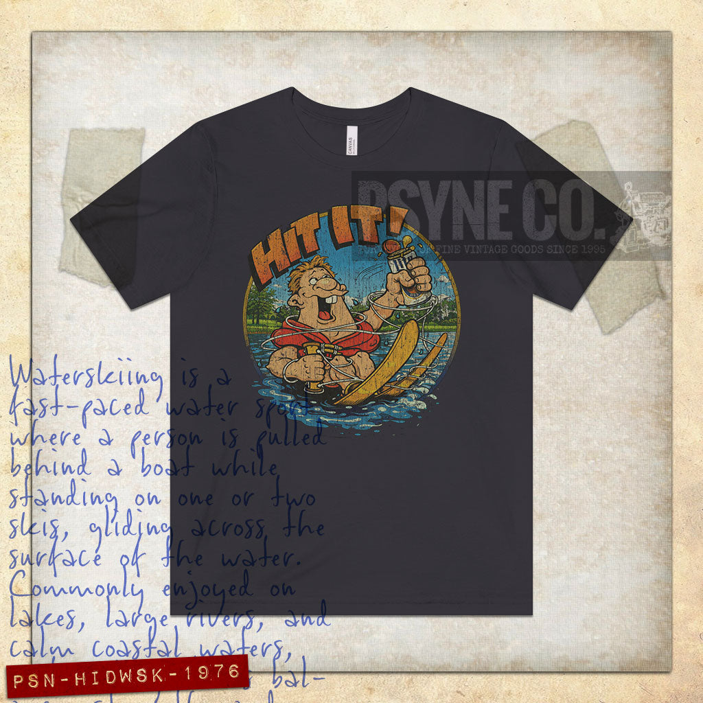 Hit It! Drunk Water Skiing 1976 Vintage Men's T-Shirt