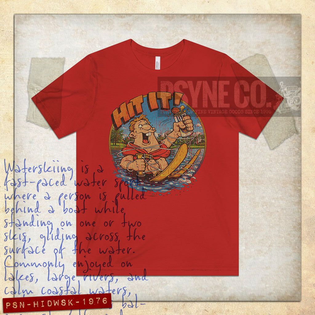 Hit It! Drunk Water Skiing 1976 Vintage Men's T-Shirt