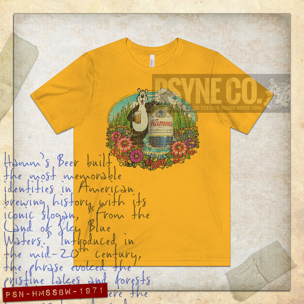 Hamm's Land of Sky Blue Waters 1971 Vintage Men's T-Shirt