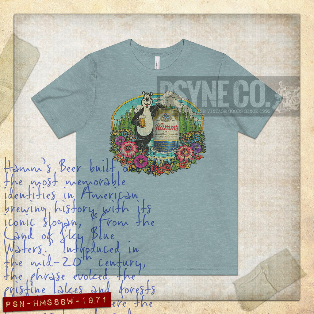 Hamm's Land of Sky Blue Waters 1971 Vintage Men's T-Shirt