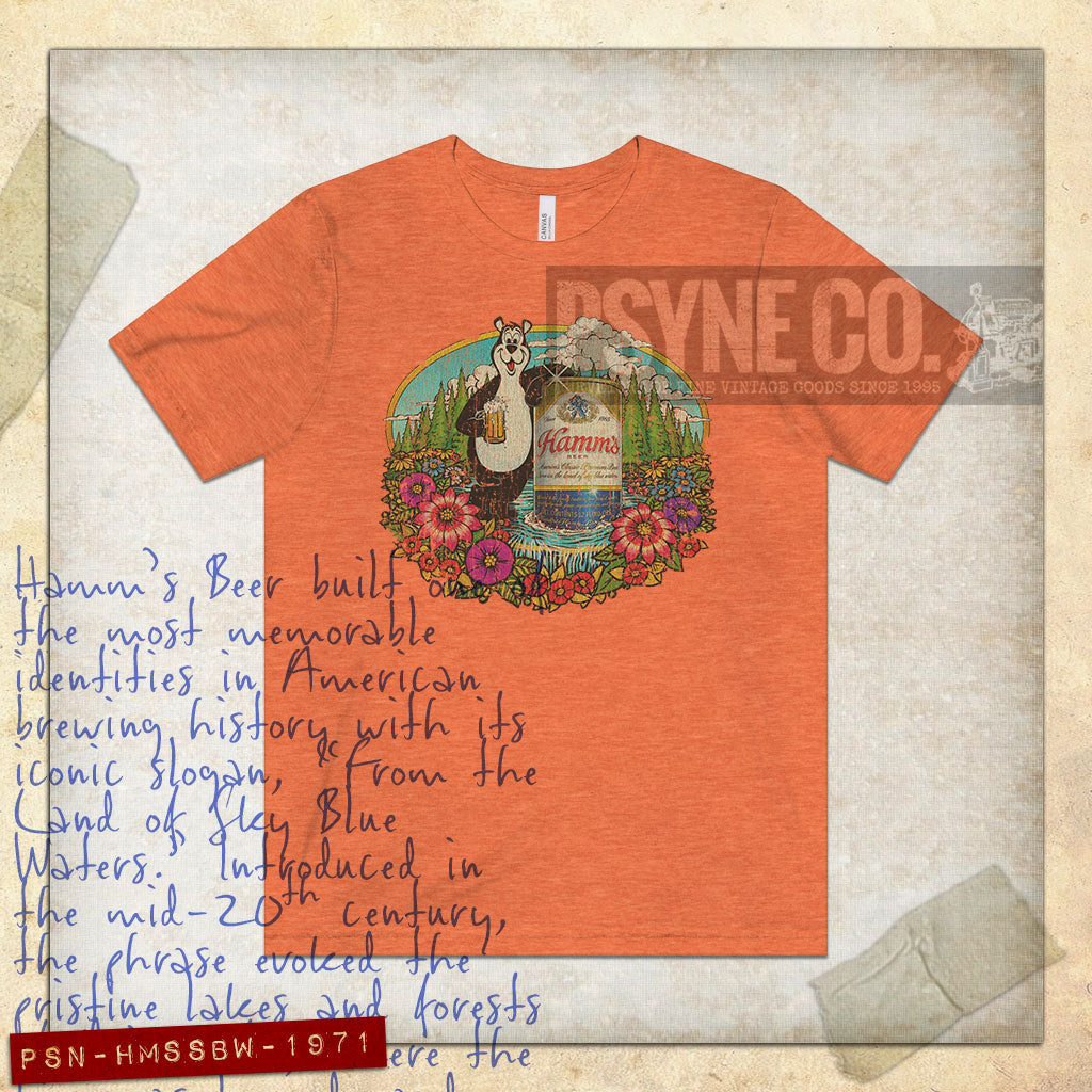 Hamm's Land of Sky Blue Waters 1971 Vintage Men's T-Shirt