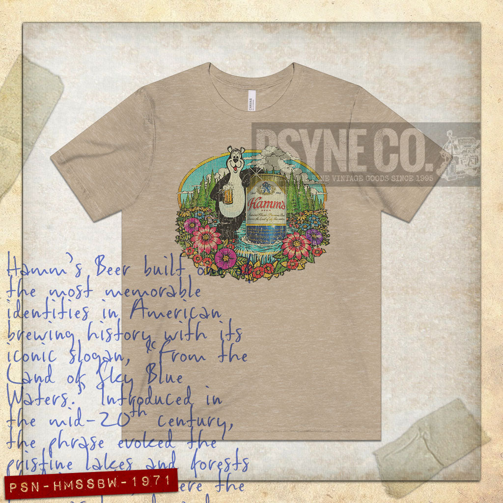 Hamm's Land of Sky Blue Waters 1971 Vintage Men's T-Shirt