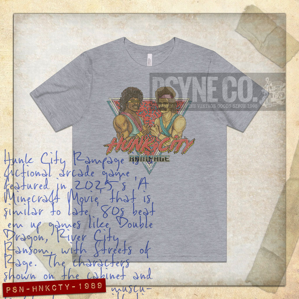 Hunk City Rampage 1989 Vintage Men's T-Shirt