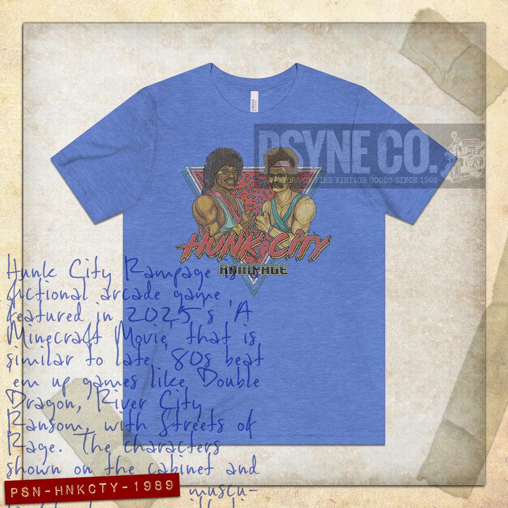 Hunk City Rampage 1989 Vintage Men's T-Shirt