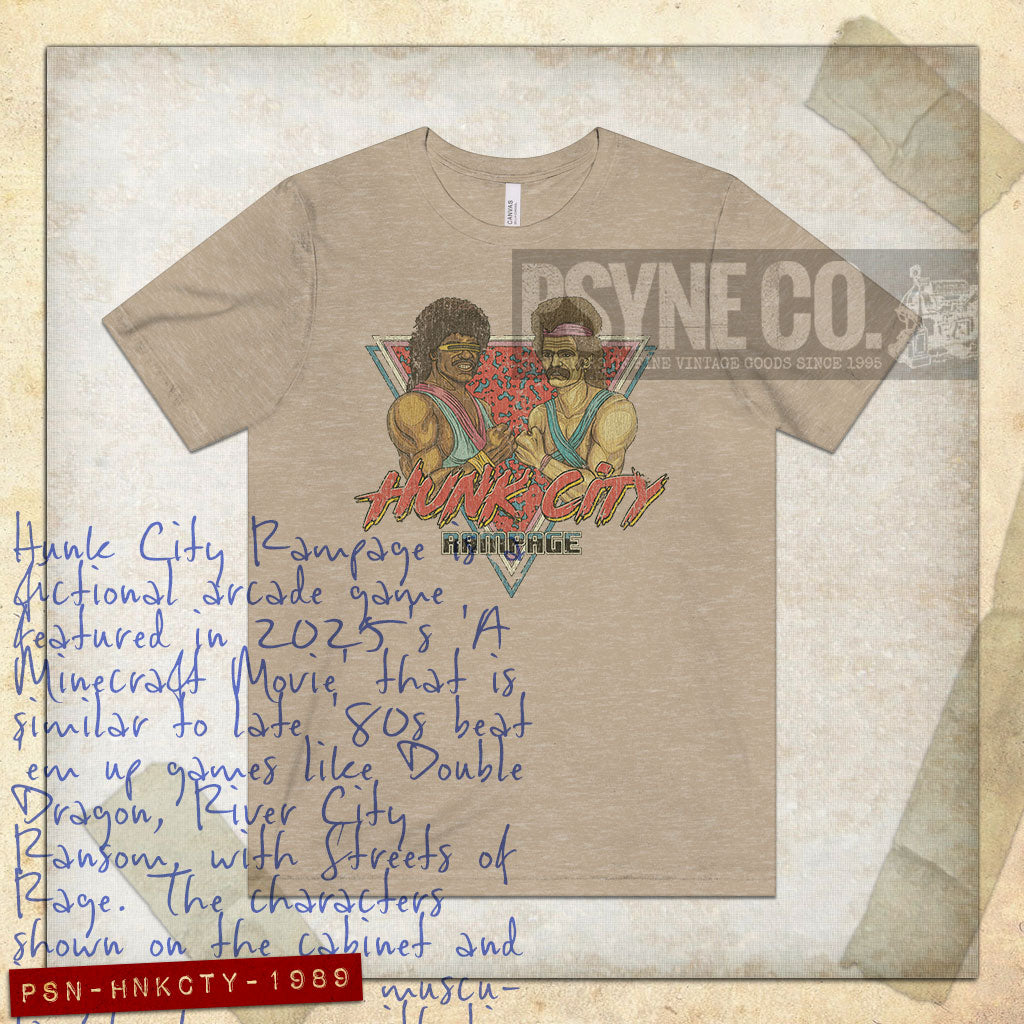 Hunk City Rampage 1989 Vintage Men's T-Shirt