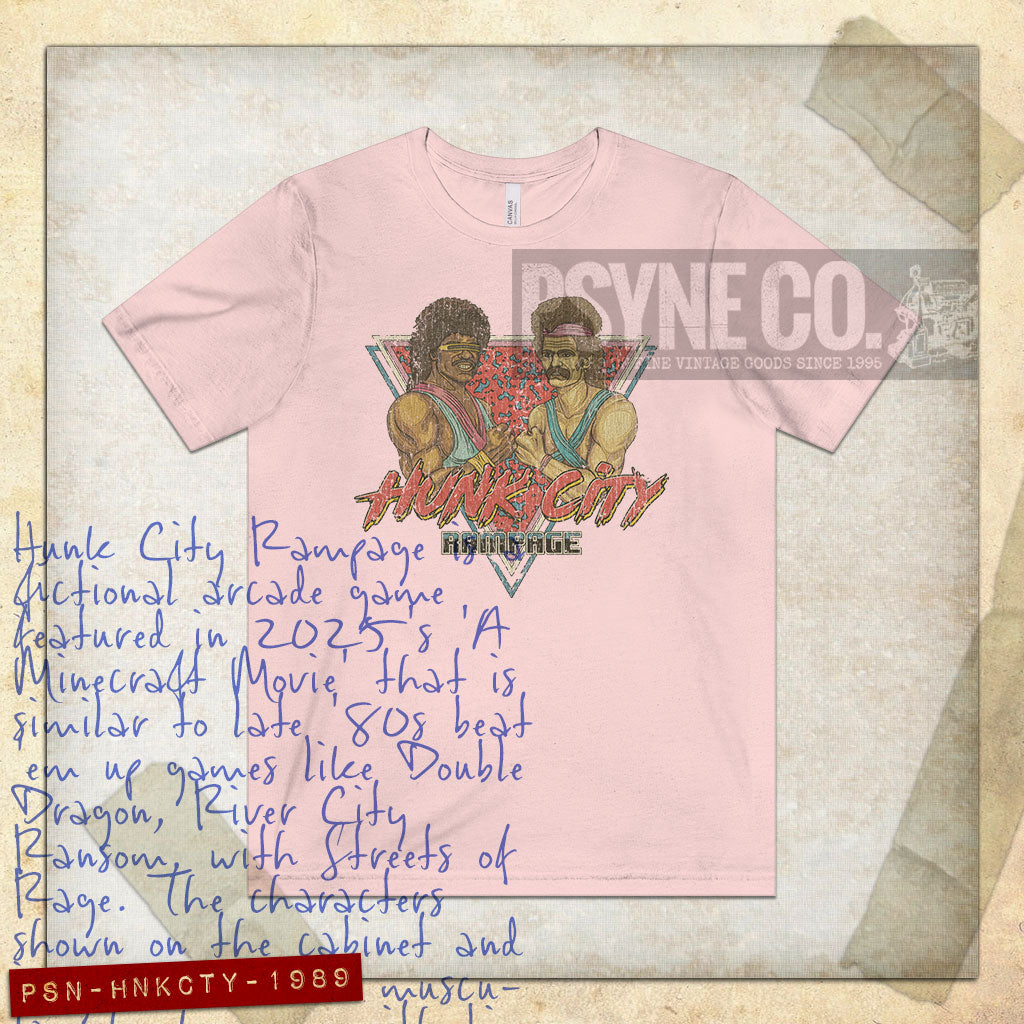 Hunk City Rampage 1989 Vintage Men's T-Shirt