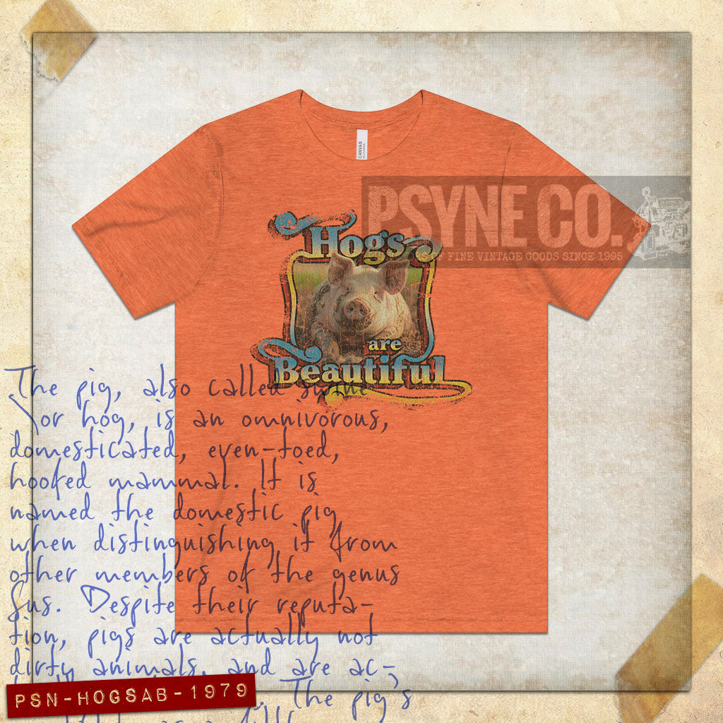 Hogs Are Beautiful 1979 Vintage Men's T-Shirt