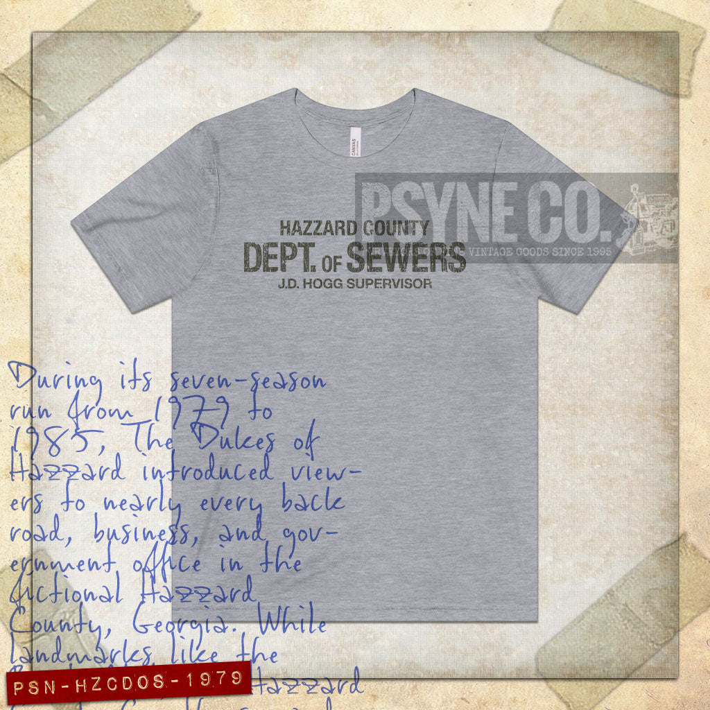 Hazzard County Dept. of Sewers 1979 Vintage Men's T-Shirt