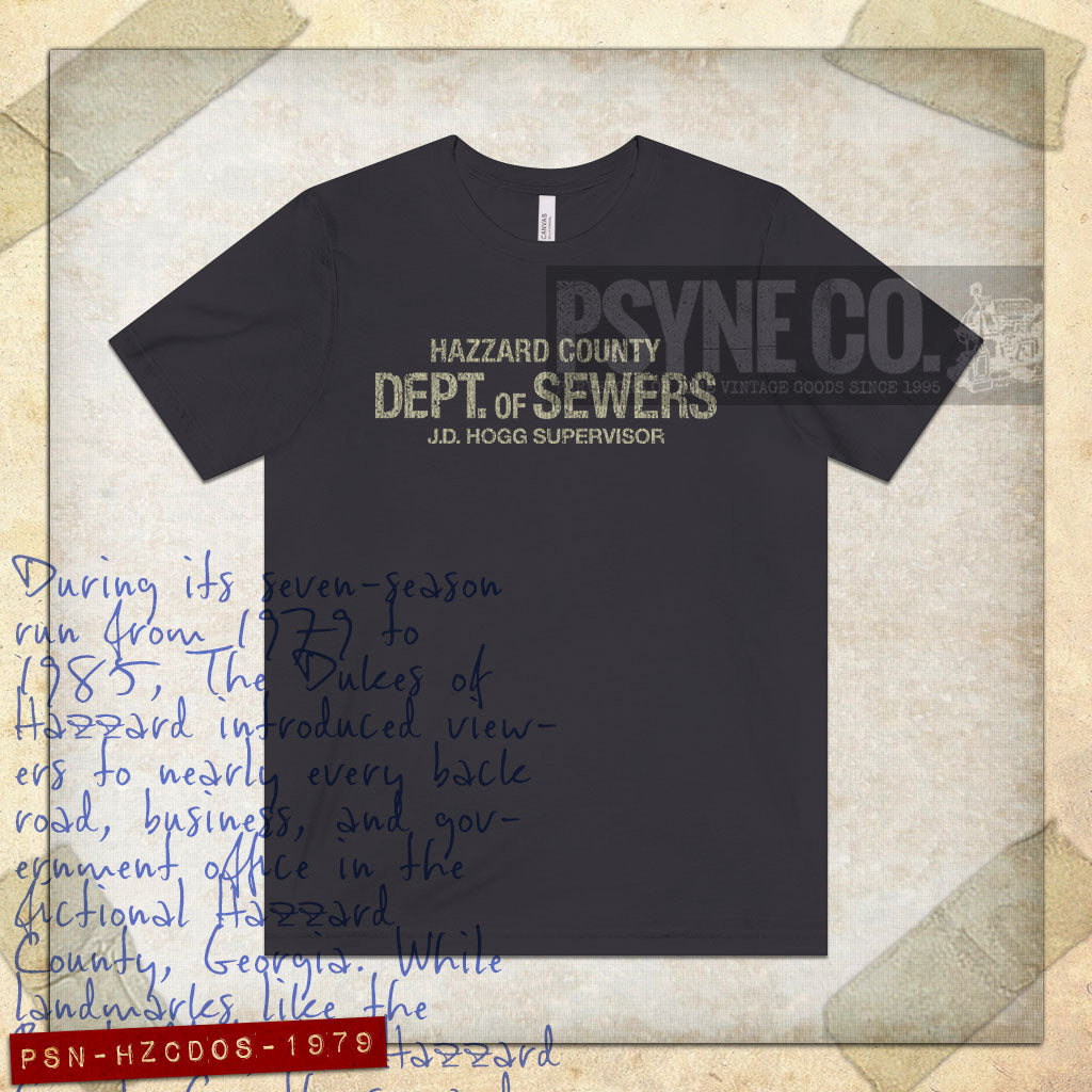Hazzard County Dept. of Sewers 1979 Vintage Men's T-Shirt