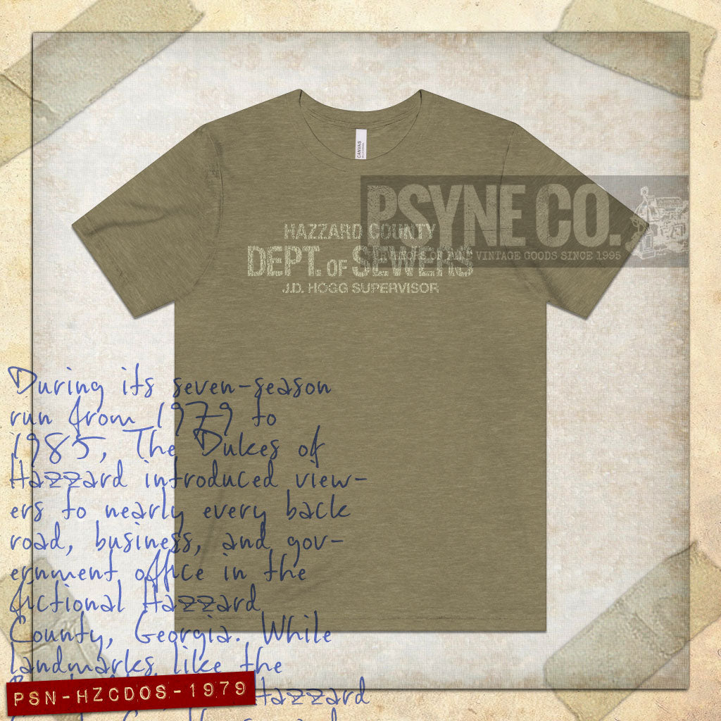 Hazzard County Dept. of Sewers 1979 Vintage Men's T-Shirt