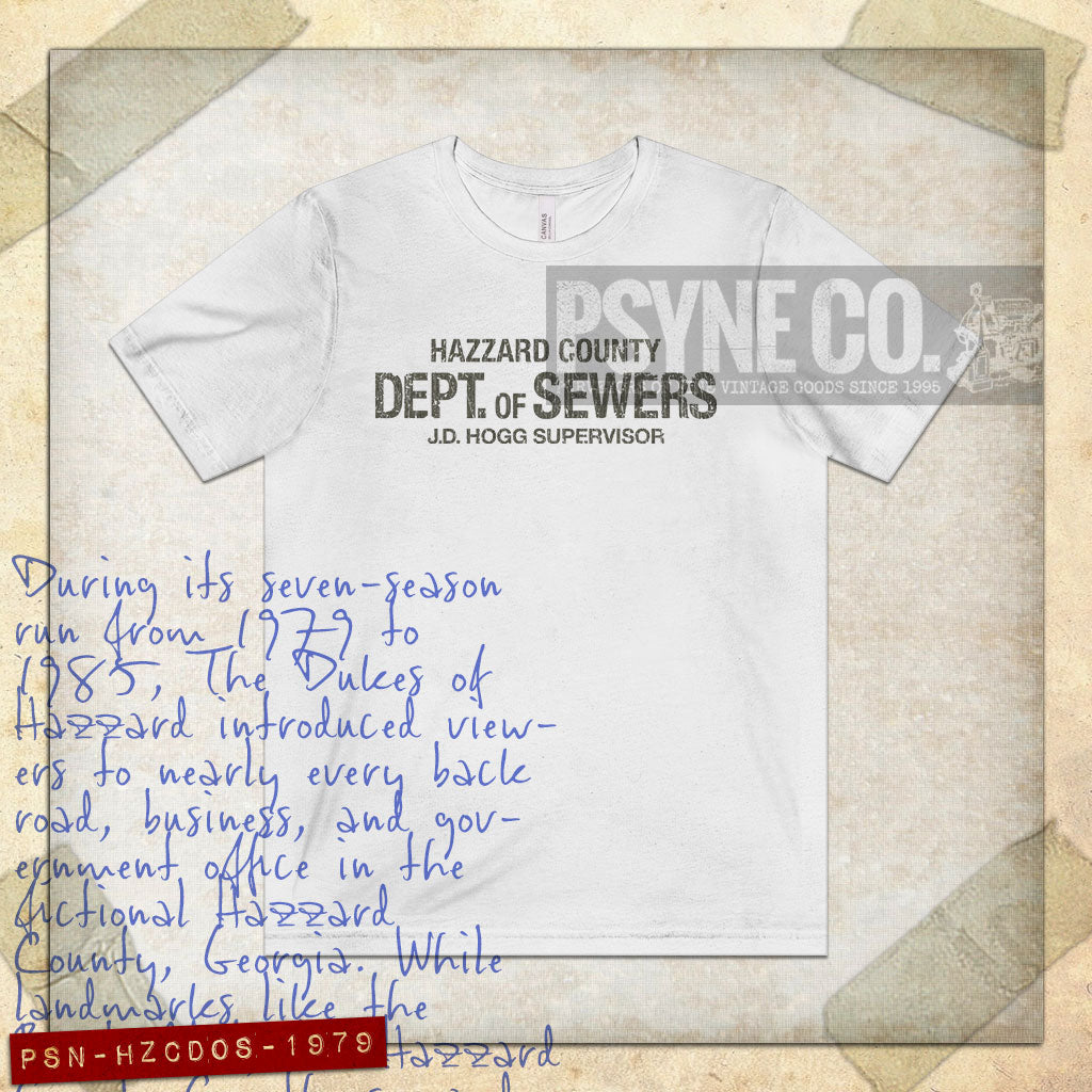 Hazzard County Dept. of Sewers 1979 Vintage Men's T-Shirt