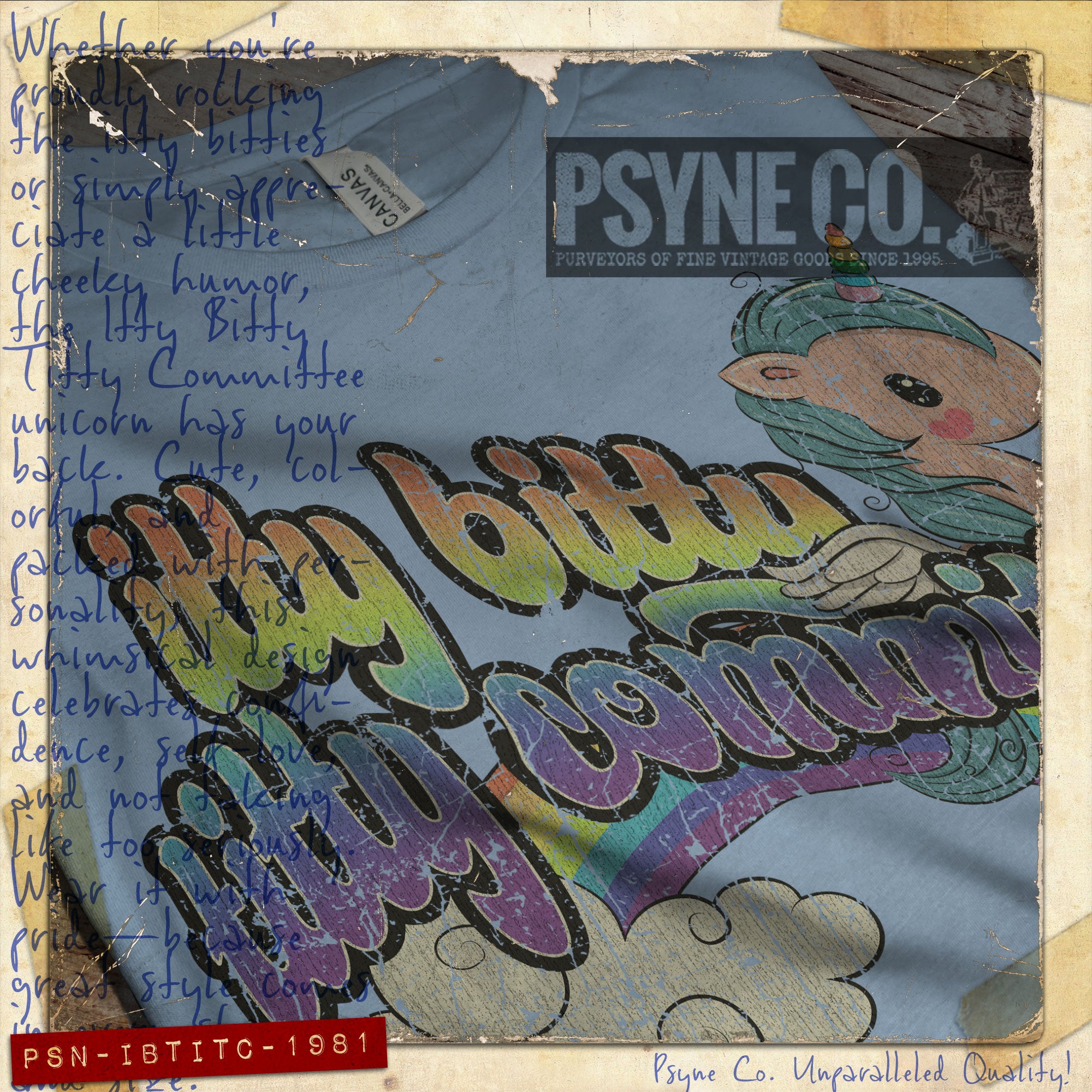 Itty Bitty Titty Committee 1981 Vintage Men's T-Shirt