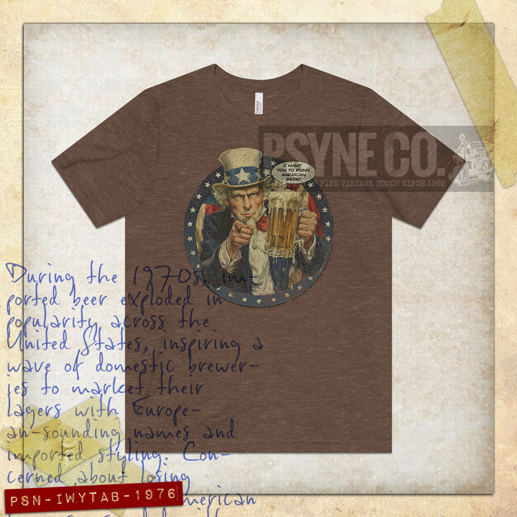 I Want You to Drink American Beer 1976 Vintage Men’s T-Shirt