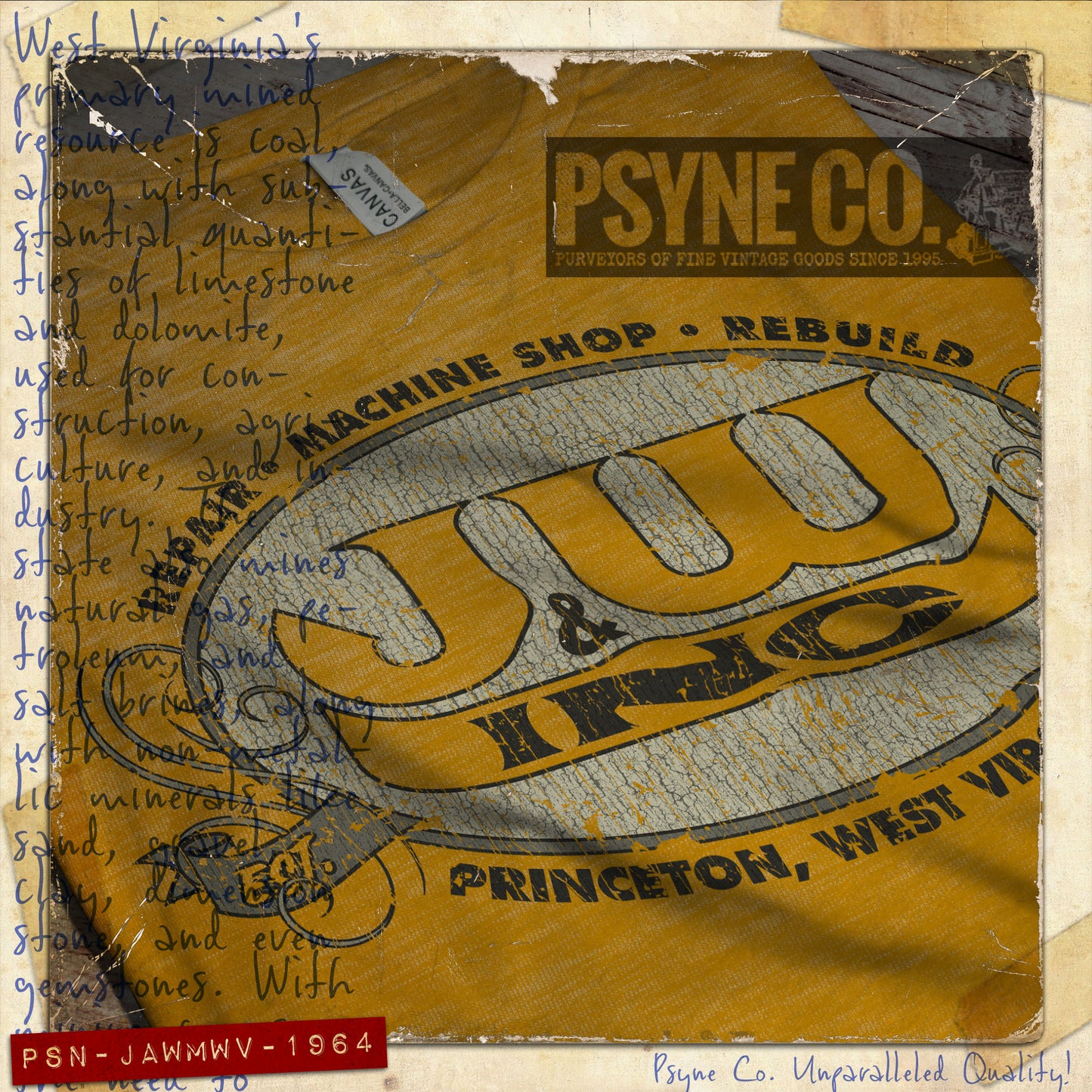 J & W Machine West Virgina 1964 Vintage Men's T-Shirt