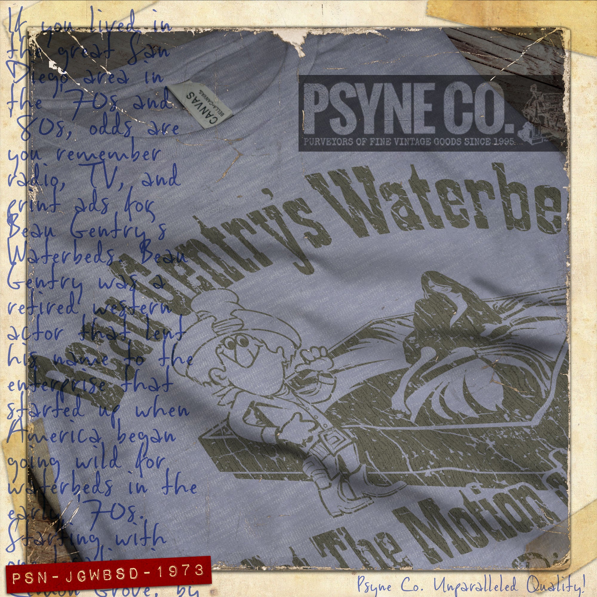 Beau Gentry’s Waterbeds 1973 Vintage Men's T-Shirt