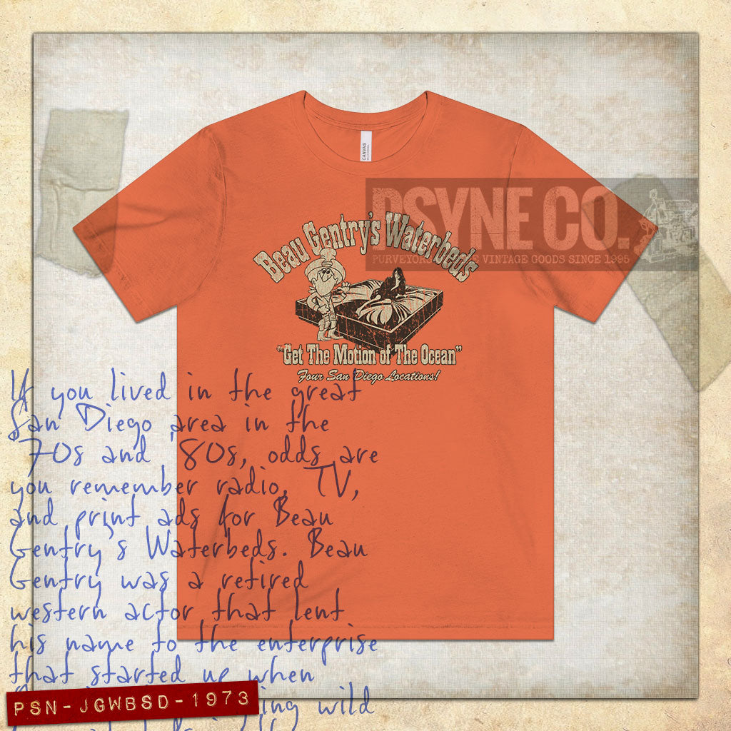 Beau Gentry’s Waterbeds 1973 Vintage Men's T-Shirt