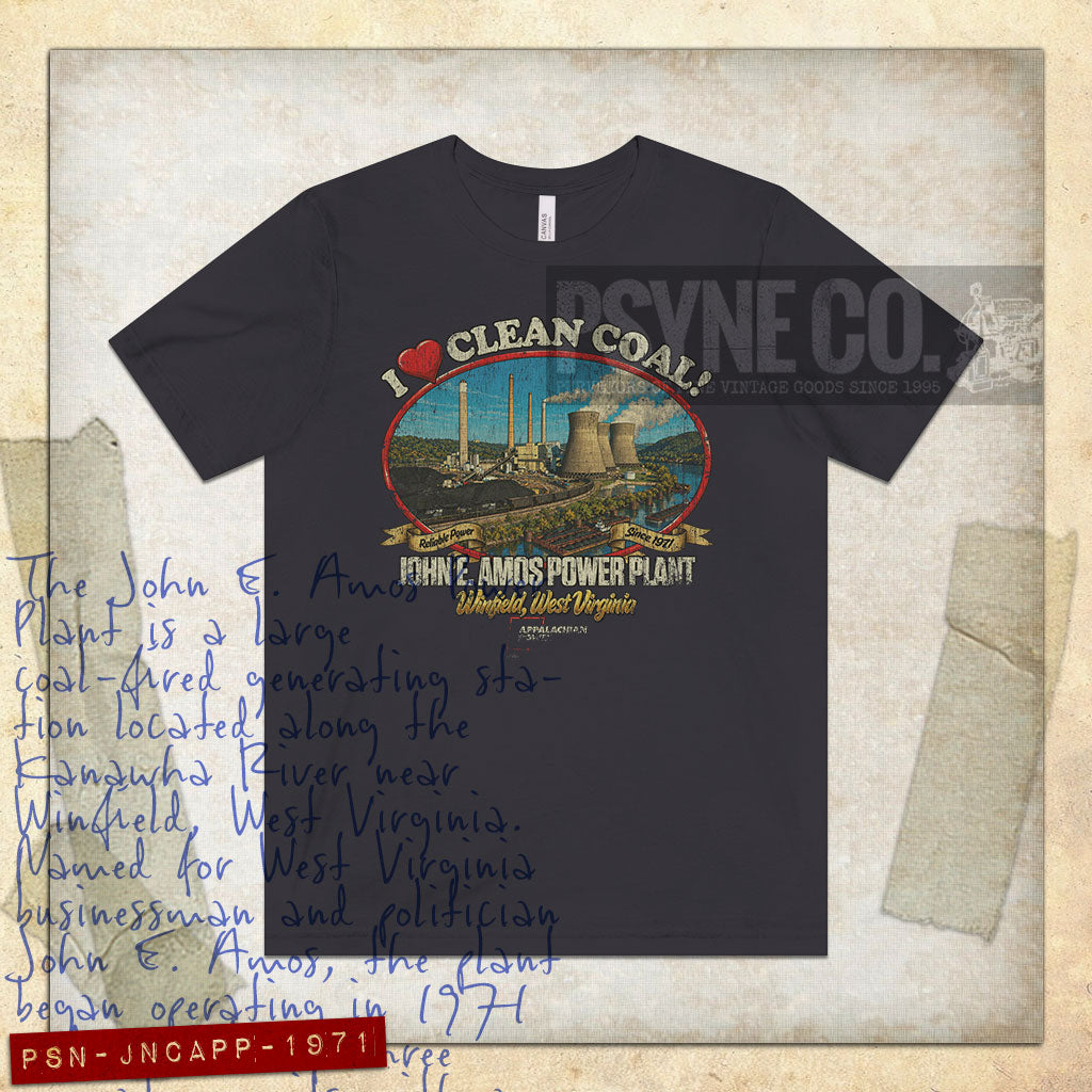 John E. Amos Power Plant 1971 Vintage Men's T-Shirt