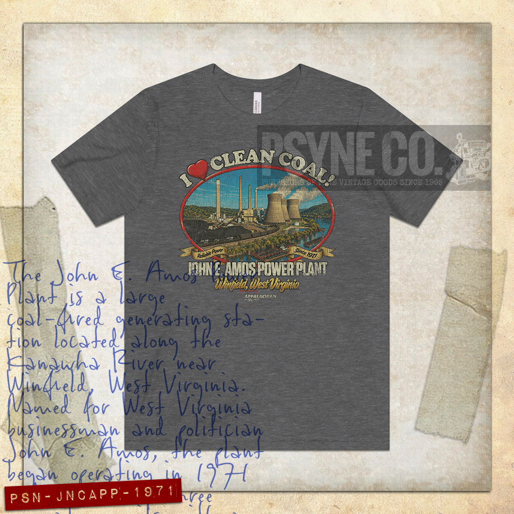 John E. Amos Power Plant 1971 Vintage Men's T-Shirt