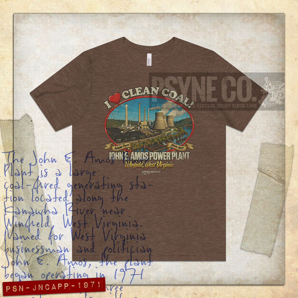 John E. Amos Power Plant 1971 Vintage Men's T-Shirt