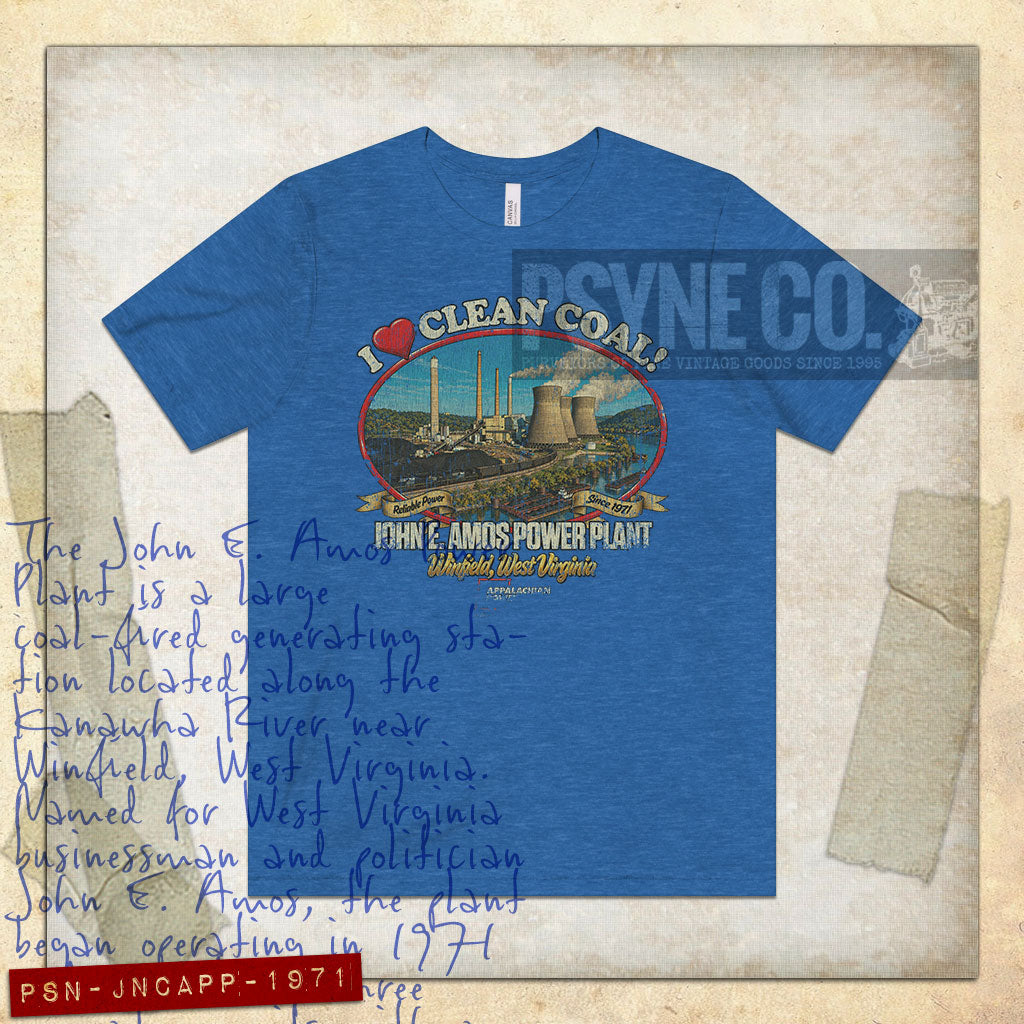 John E. Amos Power Plant 1971 Vintage Men's T-Shirt
