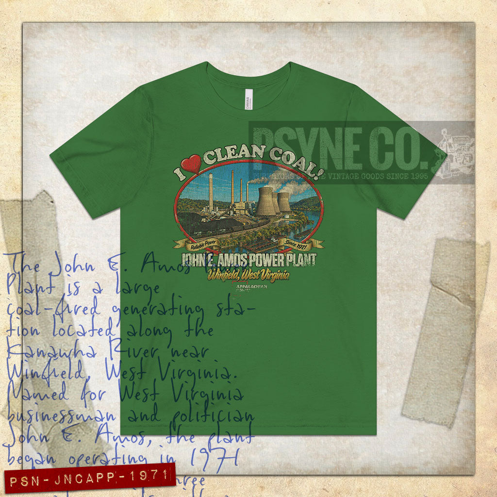 John E. Amos Power Plant 1971 Vintage Men's T-Shirt