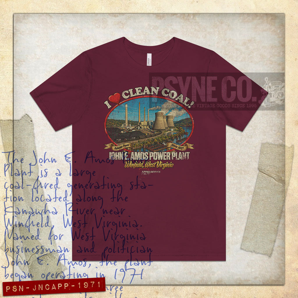 John E. Amos Power Plant 1971 Vintage Men's T-Shirt
